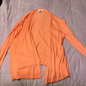 Open front coral cardigan